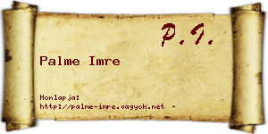 Palme Imre névjegykártya